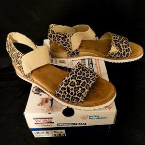 Women's Skechers BOBS Desert Kiss Tiger's Eye Wedge Sandal